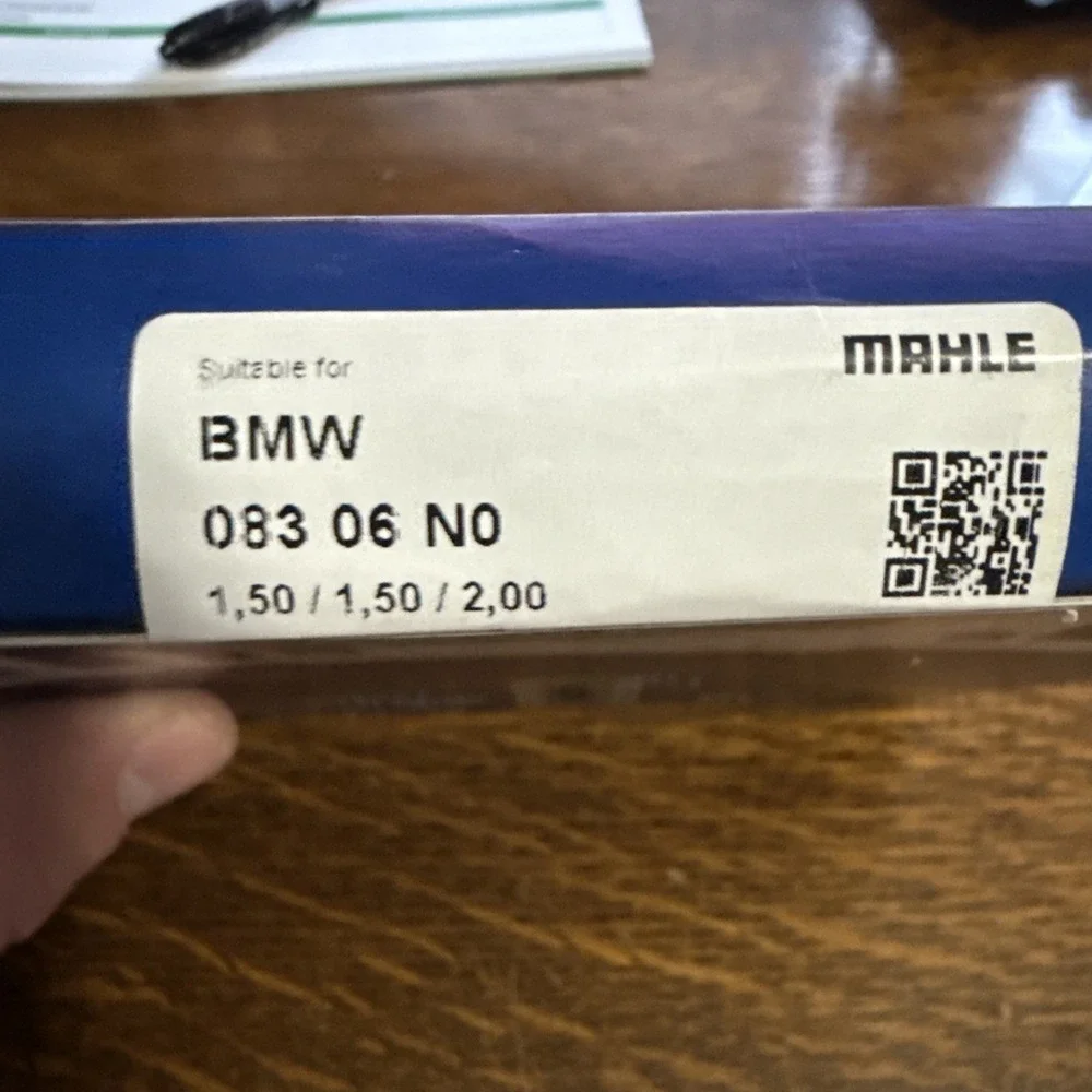 Piston Rings MAHLE 08306N0 For BMW 84.0Mm 1.5+1.5+2.0Mm
